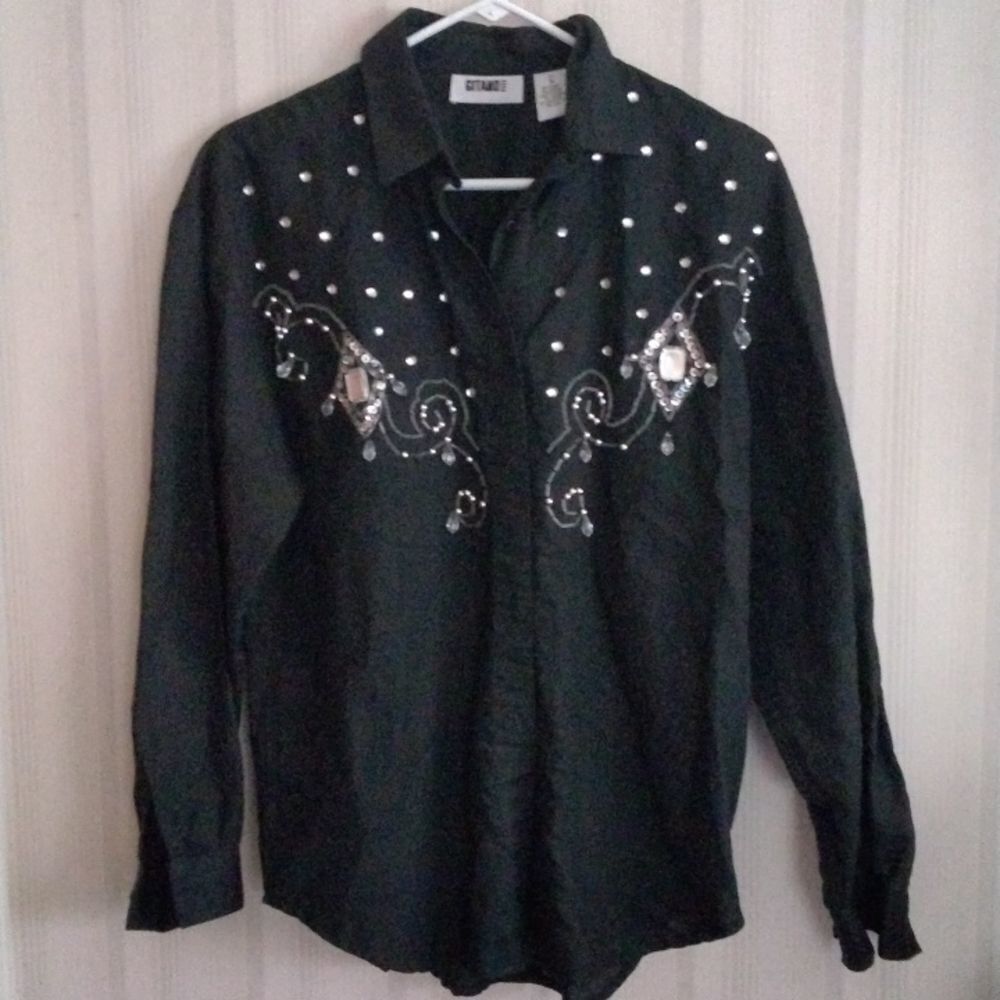 GITANO BUTTON up woman's western shirt size M